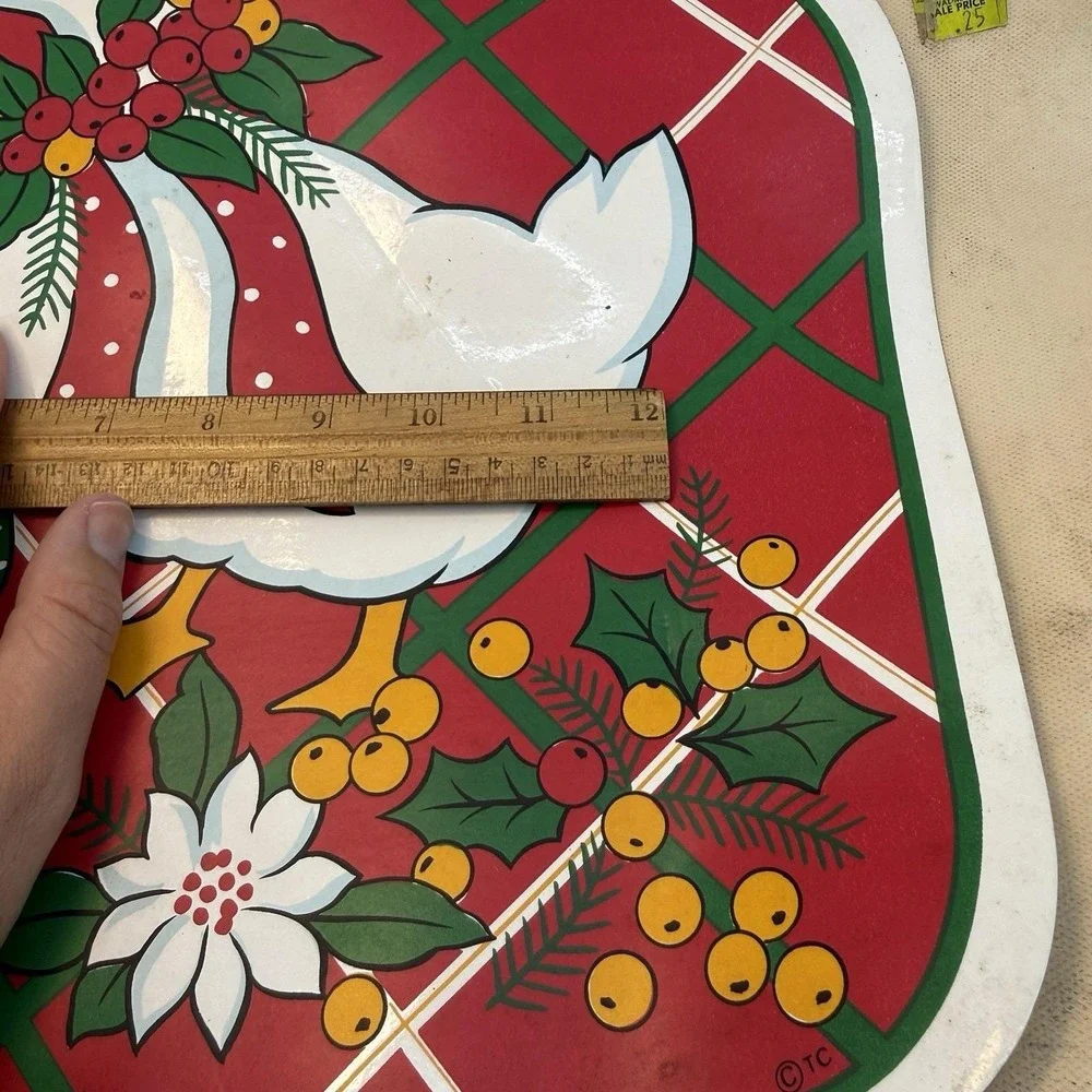 Vintage TC Christmas Placemats Set of 5 Red Green Holiday Duck Fair Condition‎